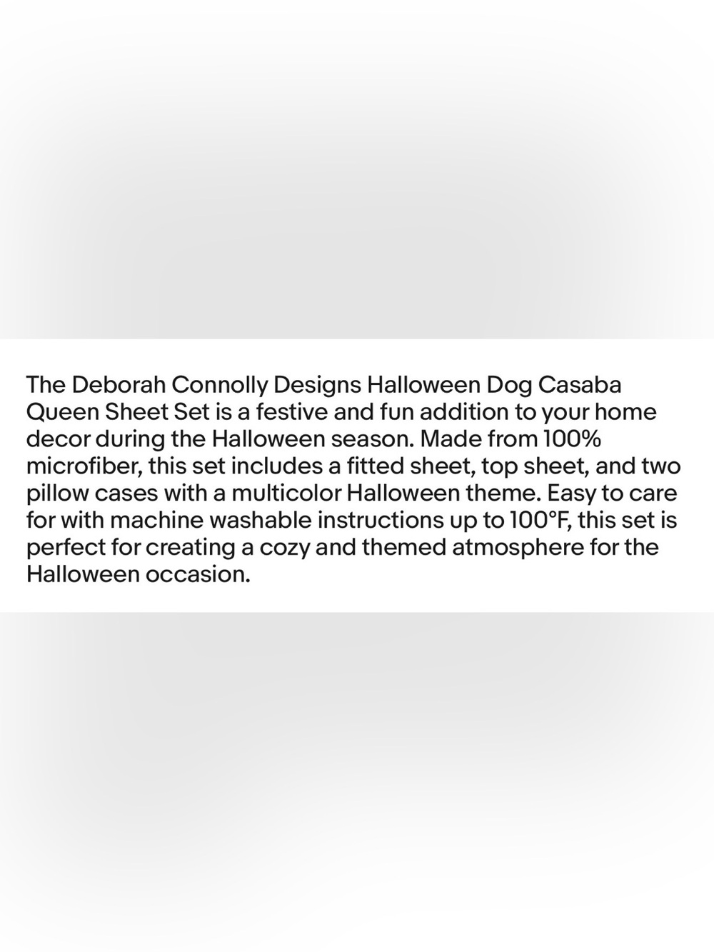 Deborah Connolly Halloween Puppy Dog Queen Sheets Set NWT Fur Baby Parent - Picture 9 of 9